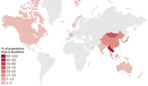 World Map of Buddhist Population