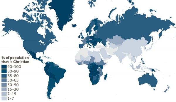 World Map of Christian Population