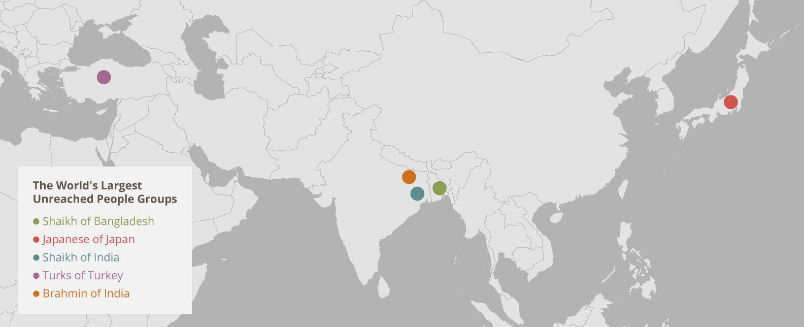 World's Largest Unreached People Groups Map