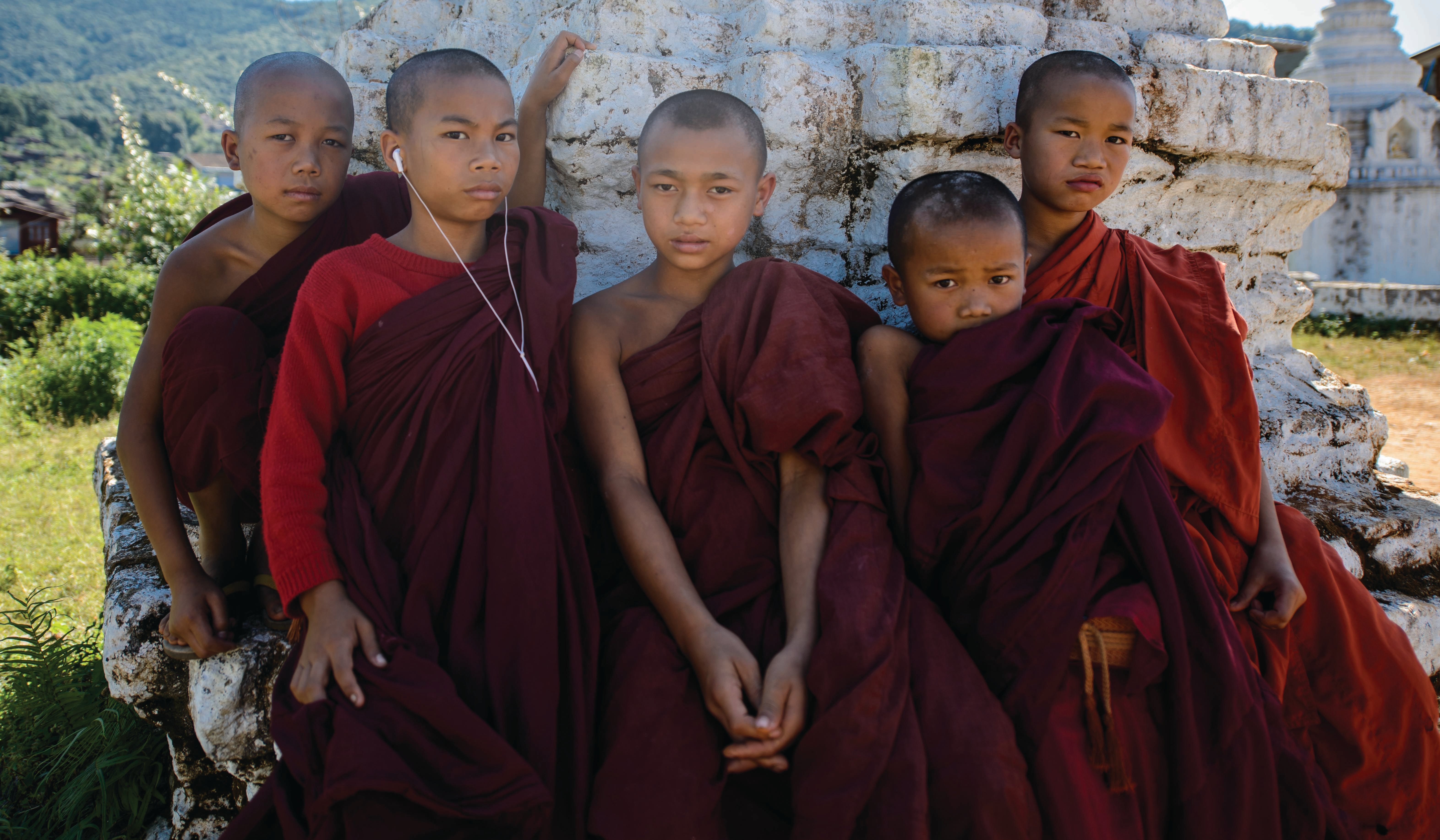 Group of Buddhist boys
