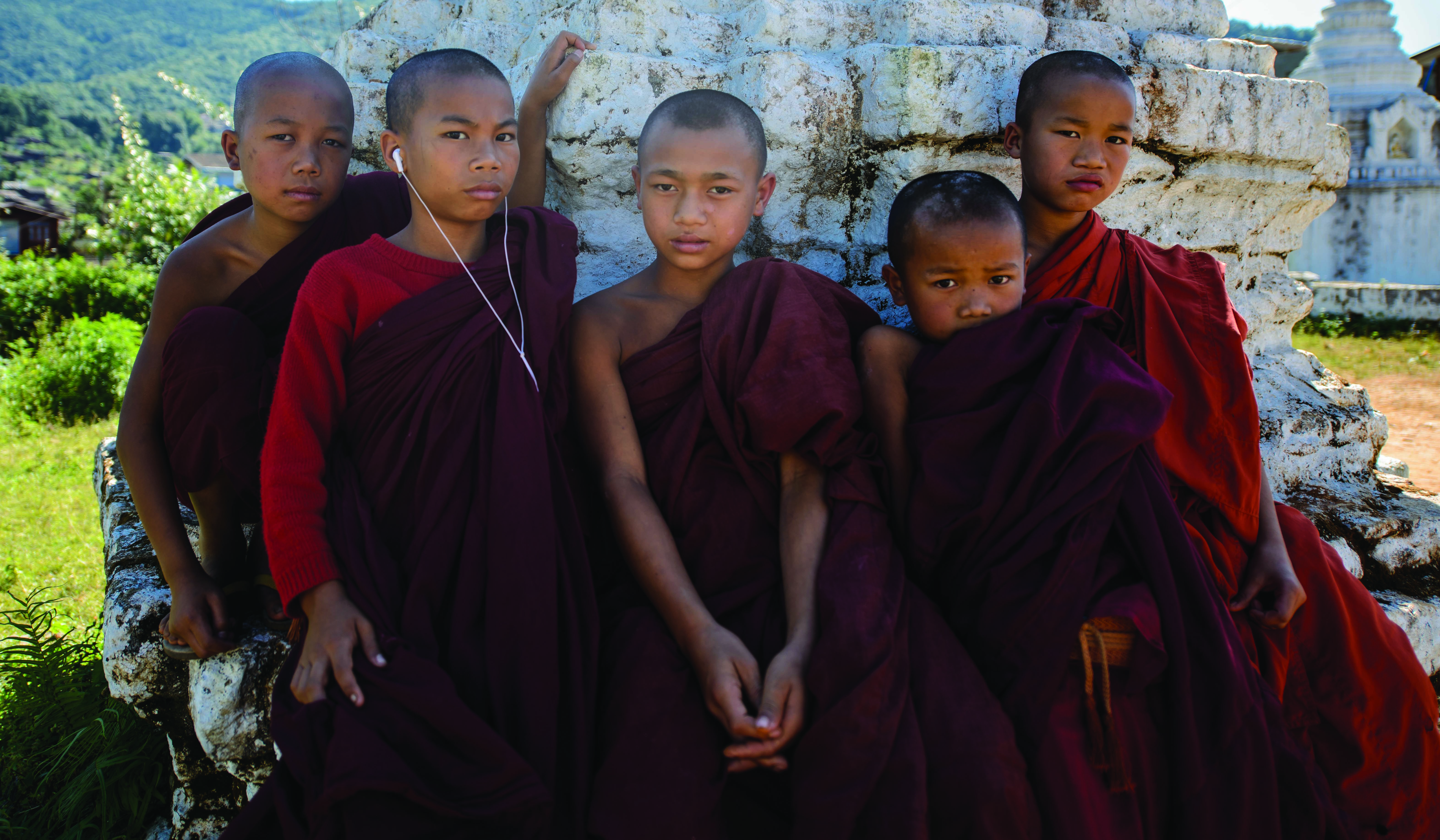 Group of Buddhist boys