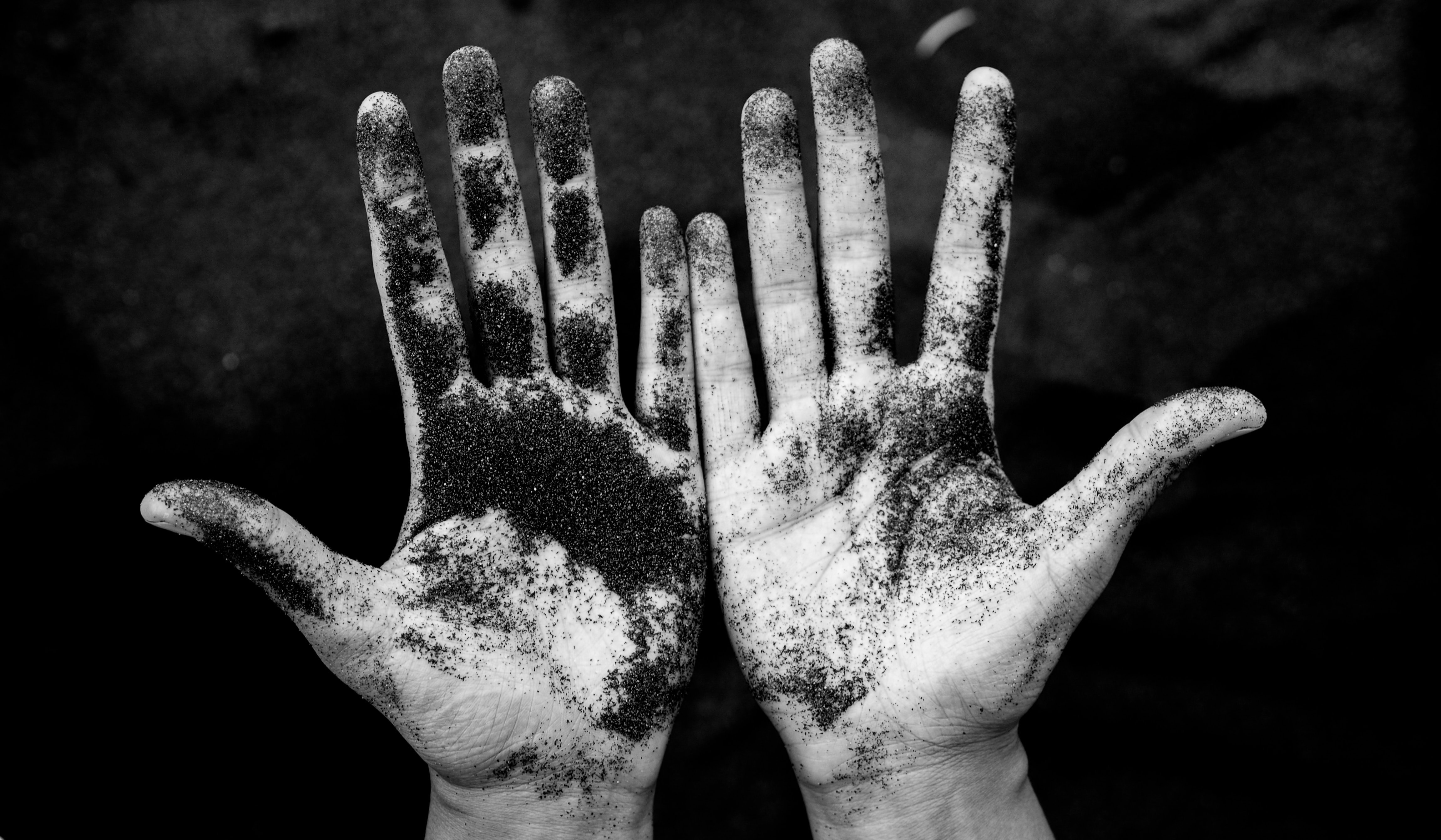 Hands with dirt