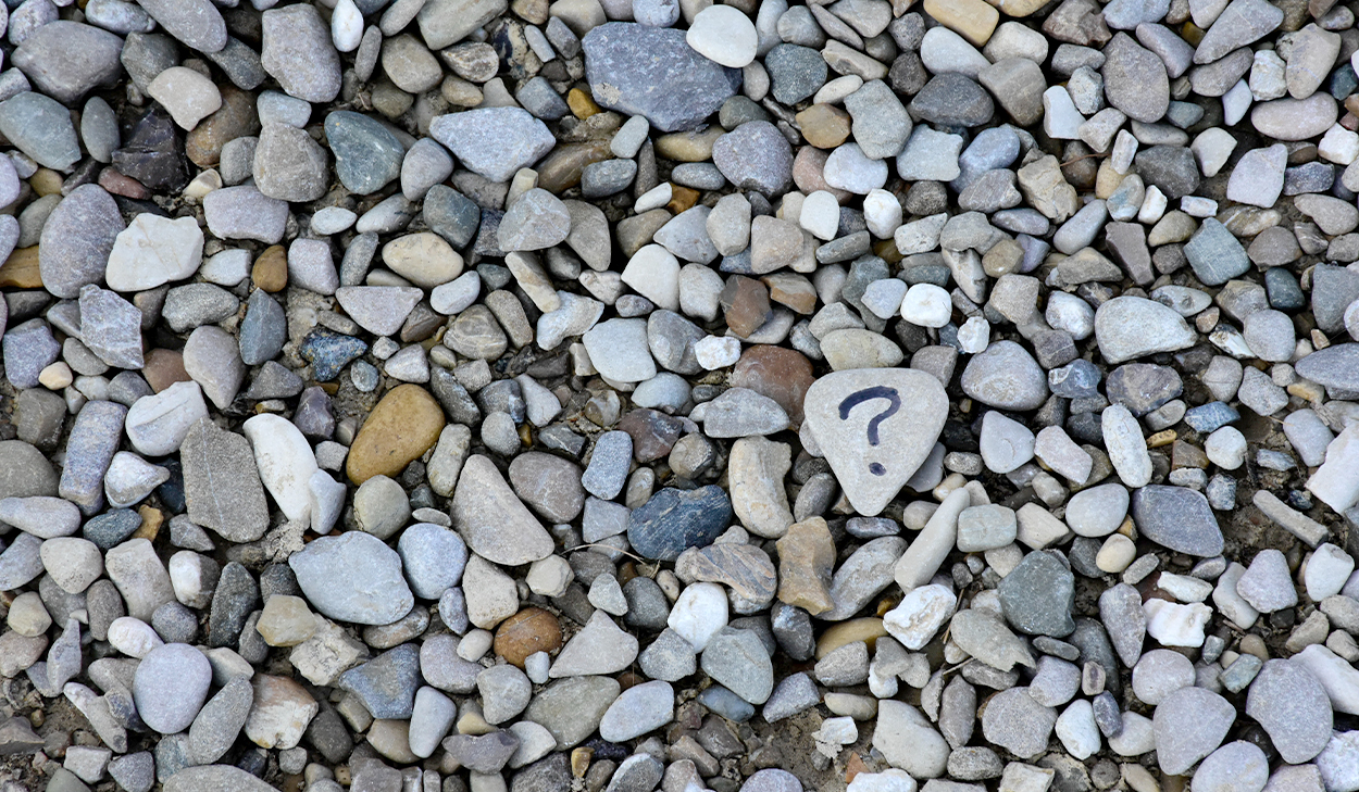 Gravel with a question mark