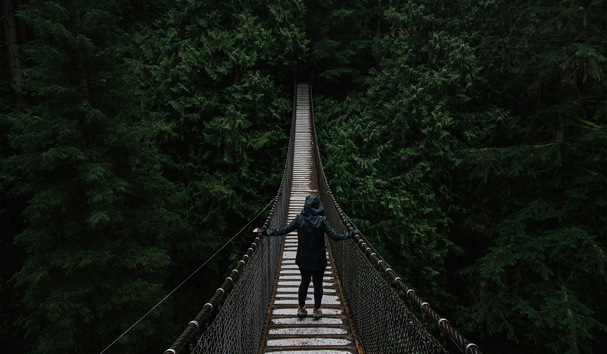 Person on a bridge