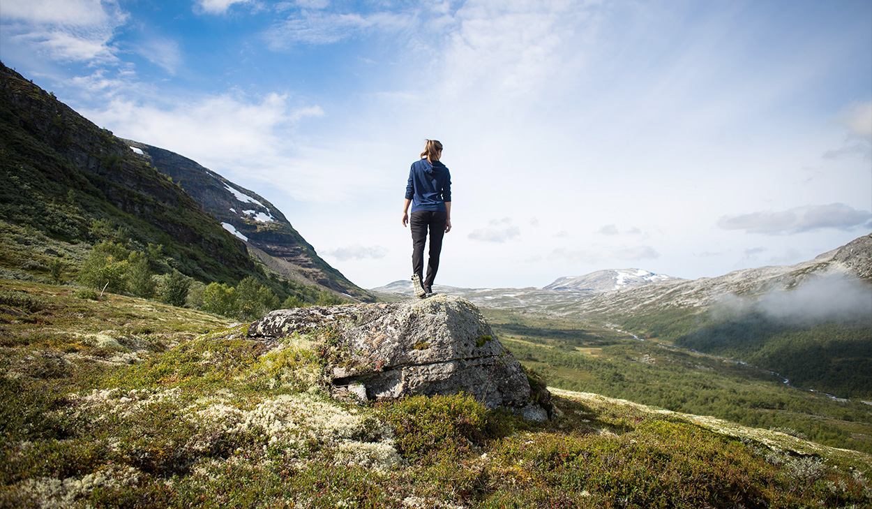 woman on a boulder 