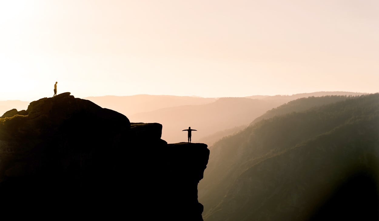 People on a cliff