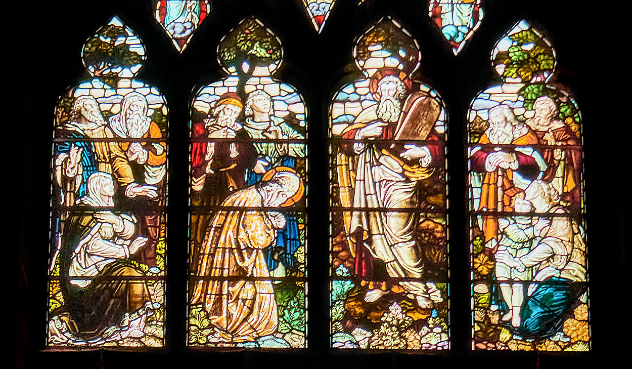 Stained glass of Moses