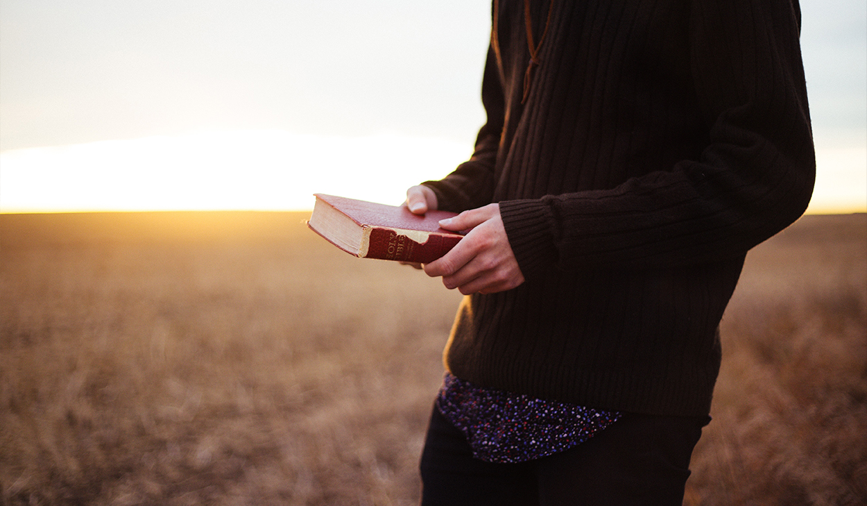 Person holding a Bible