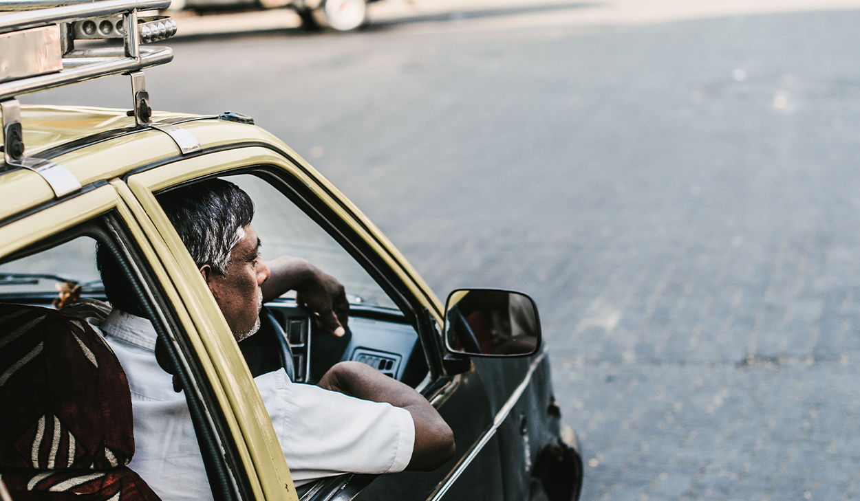 Man in a car