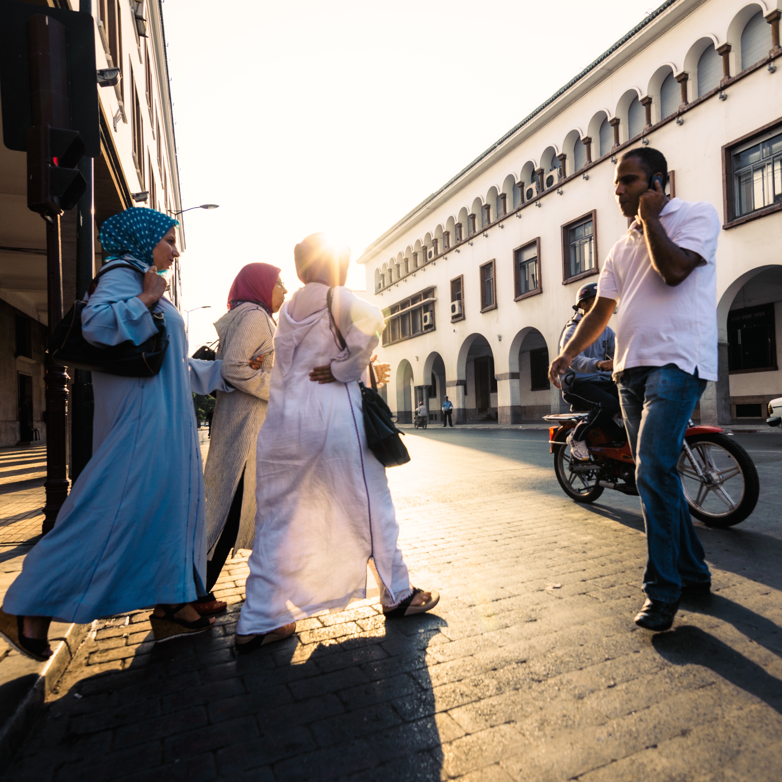 Muslim women walking