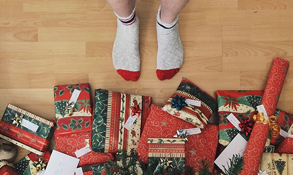 Pile of gifts and socks