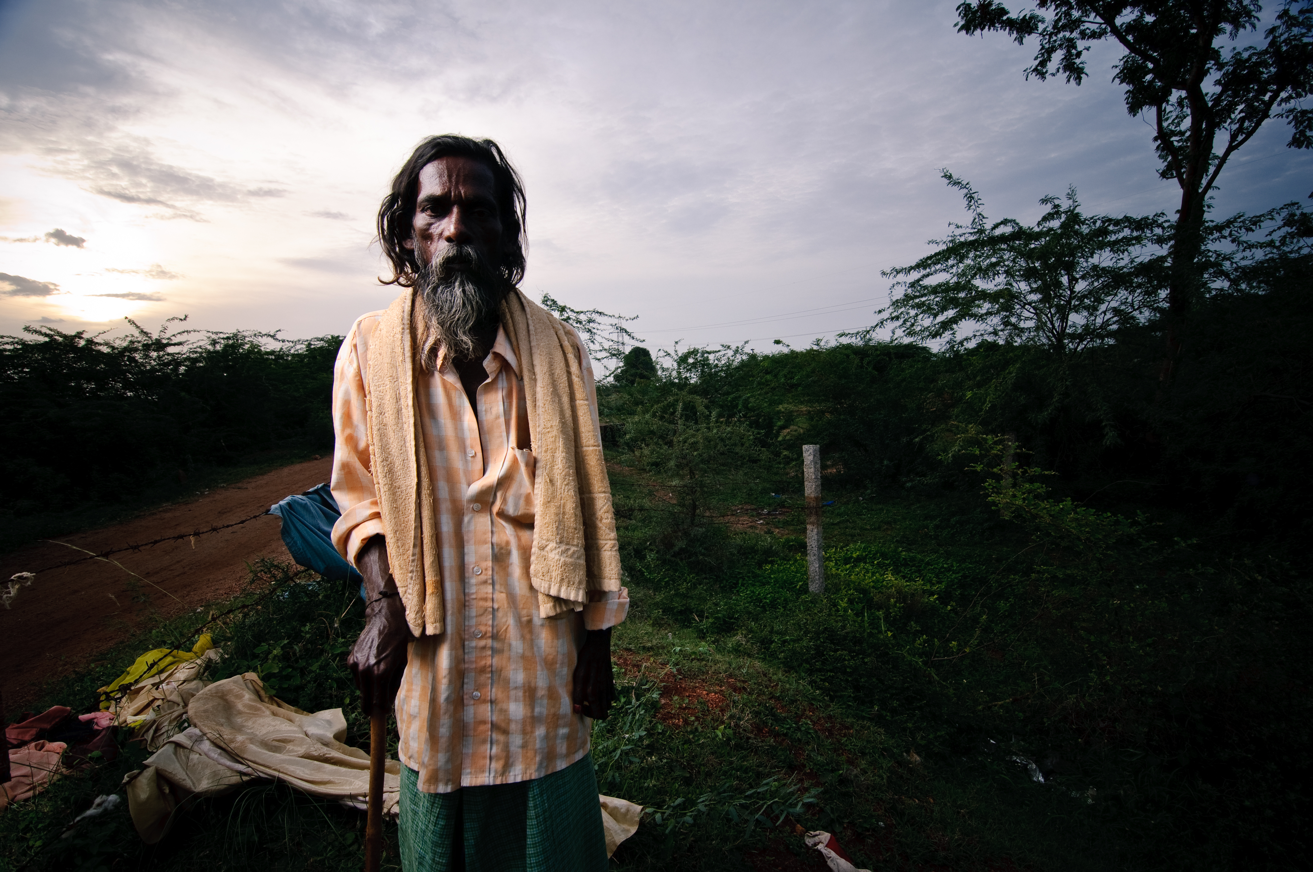 Indian man on a dirt road
