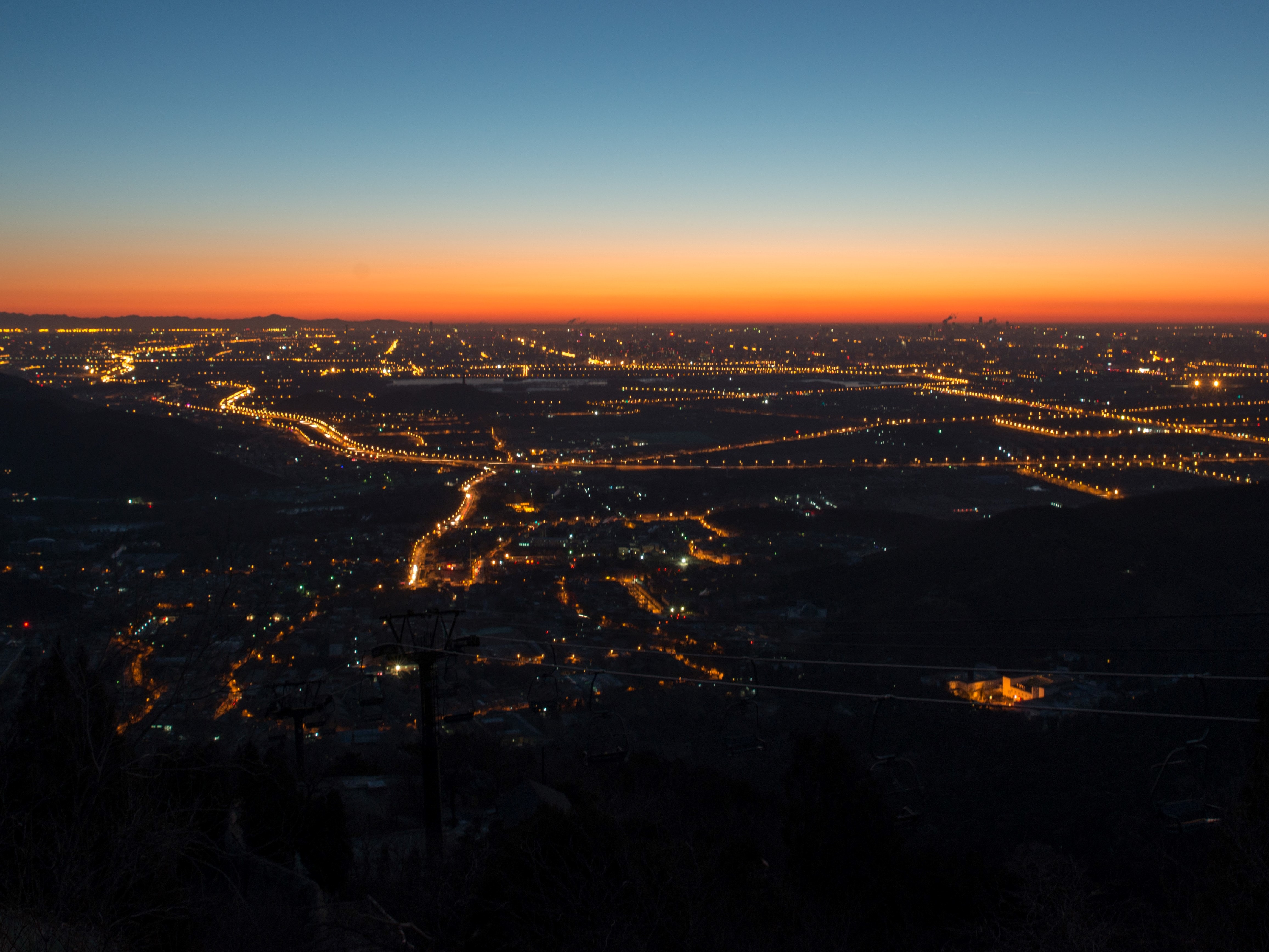 City lights at twilight