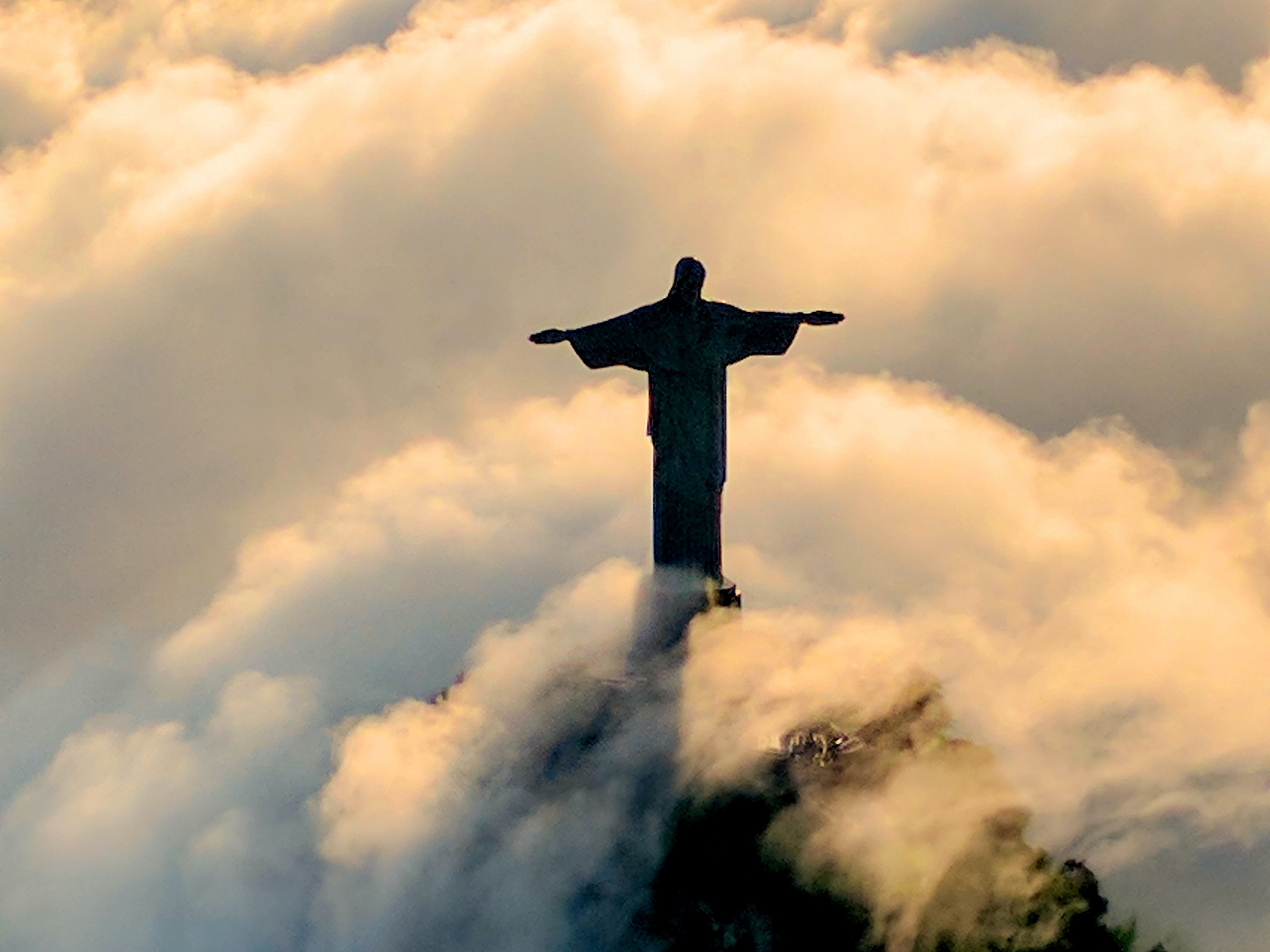 Christ the Redeemer statue on a cloudy day