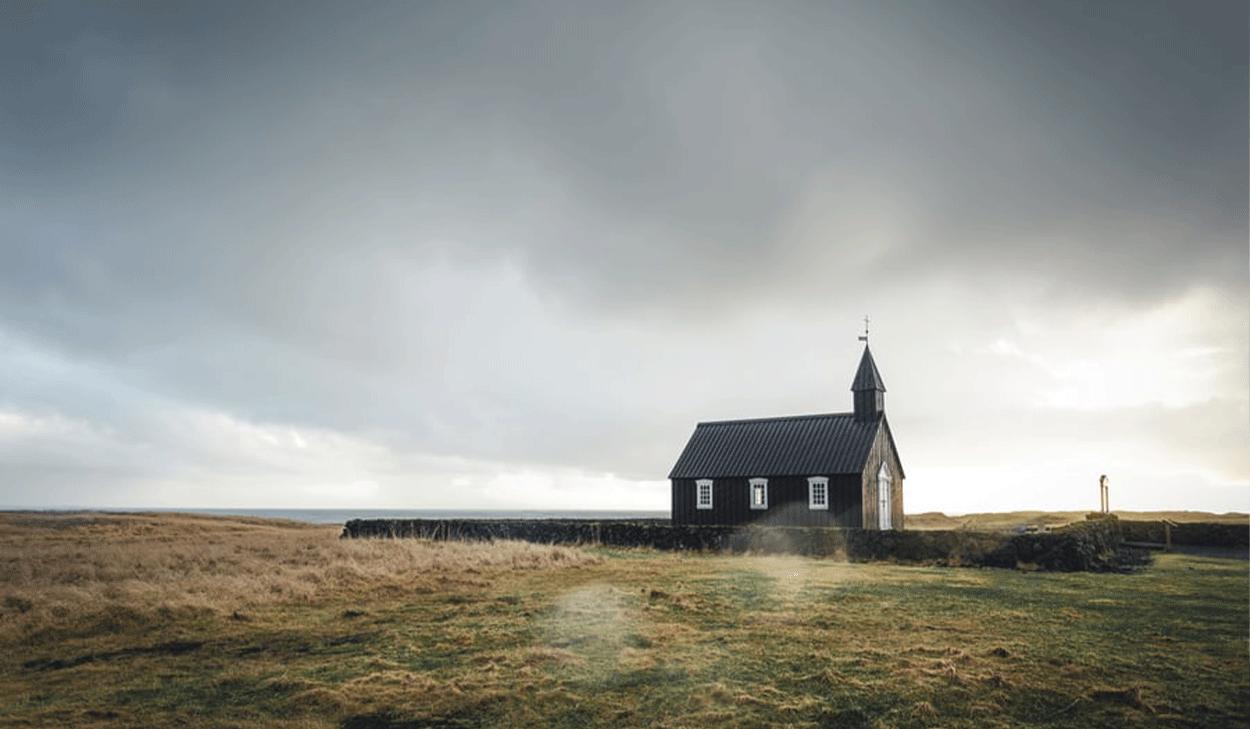 Church in a field